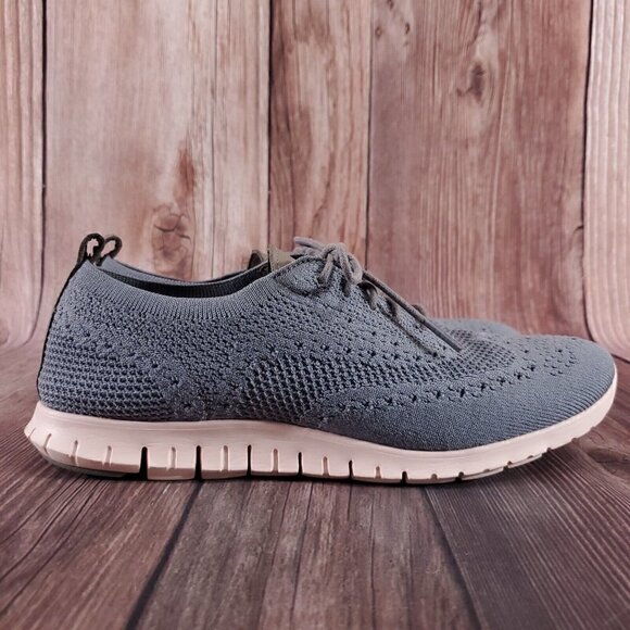 Cole Haan Womens 8.5 B Zerogrand Grand OS Gray Knit Oxford Wingtip Shoes W06727 - Picture 3 of 15